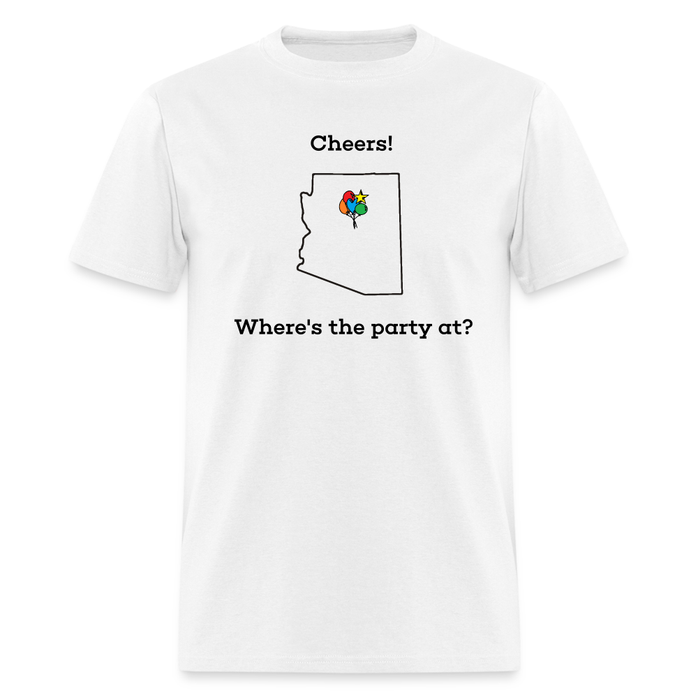 Arizona STATEment Customizable Cheers Balloons Unisex/Men's White Tee Shirt - white