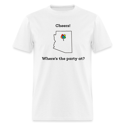 Arizona STATEment Customizable Cheers Balloons Unisex/Men's White Tee Shirt - white