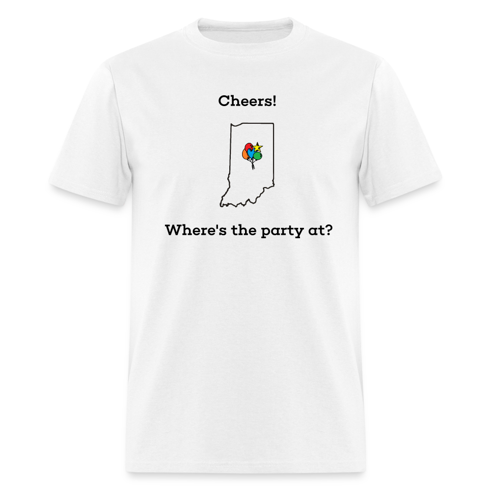 Indiana STATEment Customizable Cheers Balloons Unisex/Men's White Tee Shirt - white