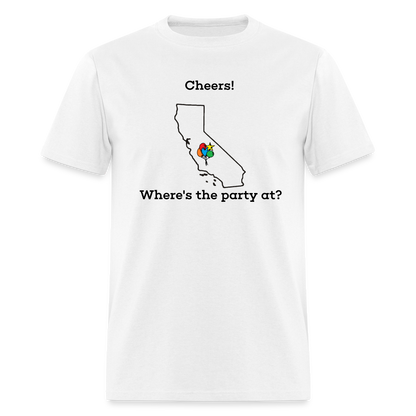 California STATEment Customizable Cheers Balloons Unisex/Men's White Tee Shirt - white