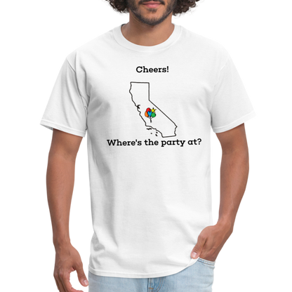 California STATEment Customizable Cheers Balloons Unisex/Men's White Tee Shirt - white