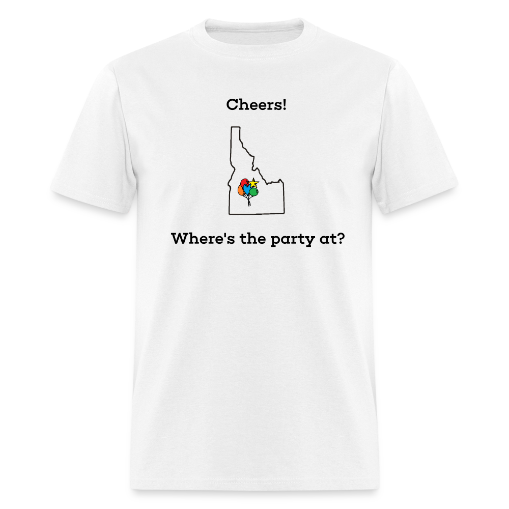 Idaho STATEment Customizable Cheers Balloons Unisex/Men's White Tee Shirt - white