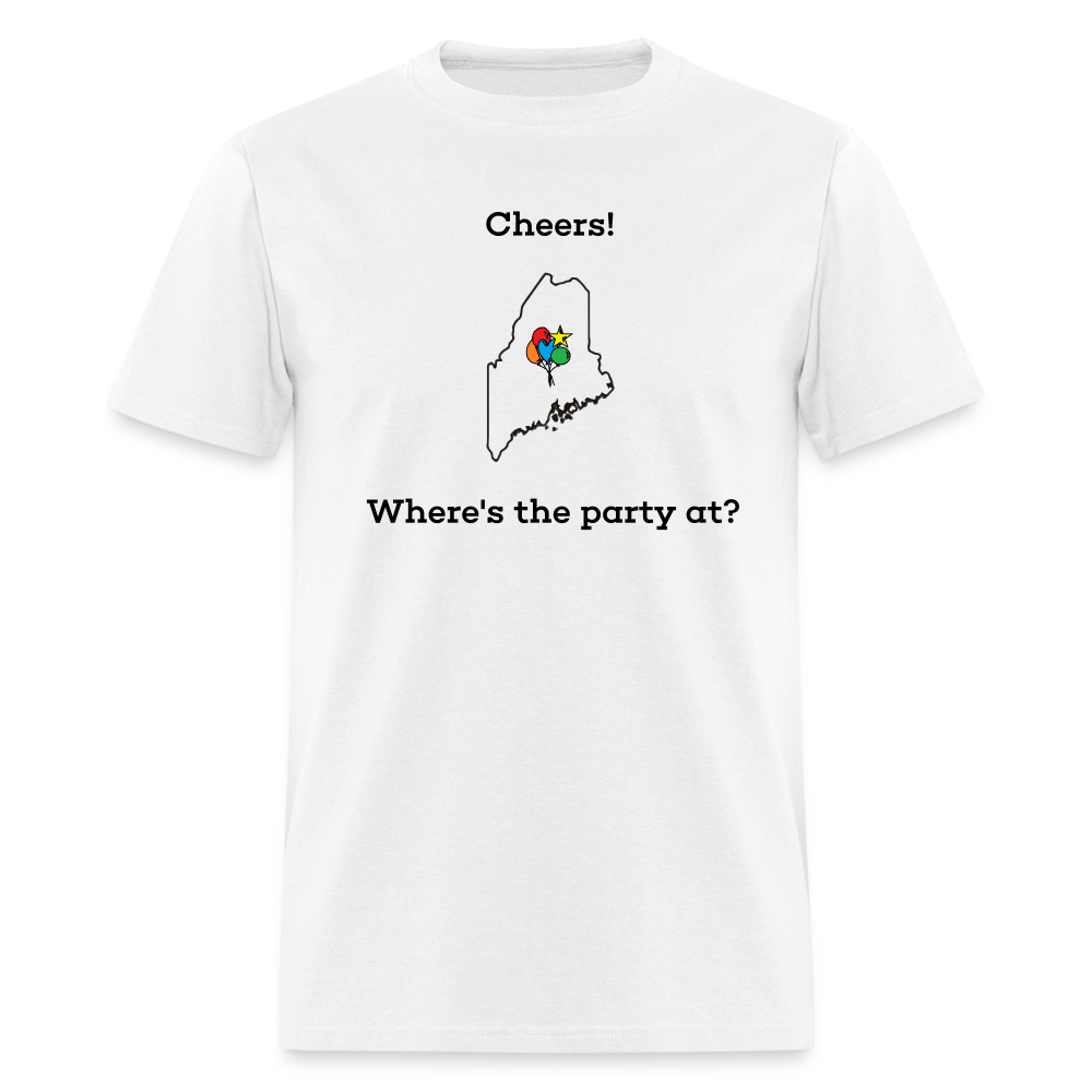 Maine STATEment Customizable Cheers Balloons Unisex/Men's White Tee Shirt - white