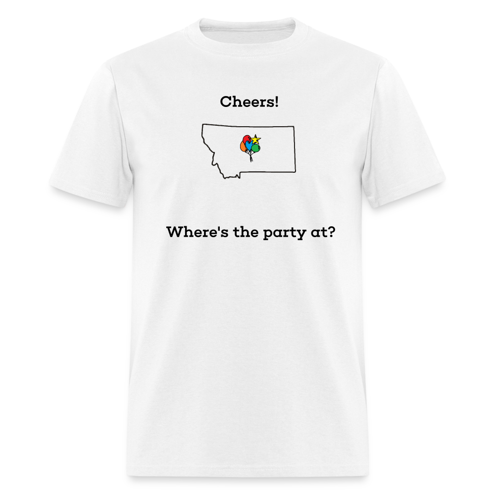 Montana STATEment Customizable Cheers Balloons Unisex/Men's White Tee Shirt - white