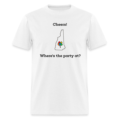 New Hampshire STATEment Customizable Cheers Balloons Unisex/Men's White Tee Shirt - white