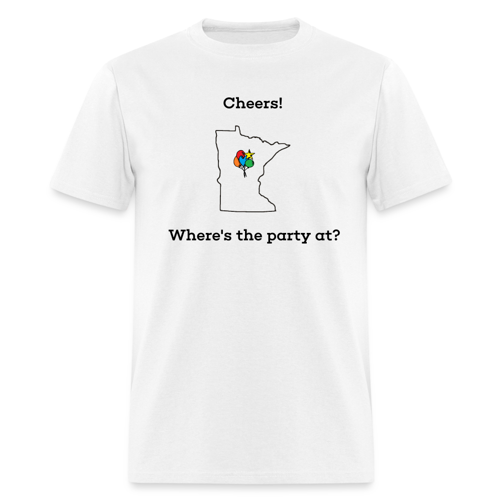 Minnesota STATEment Customizable Cheers Balloons Unisex/Men's White Tee Shirt - white