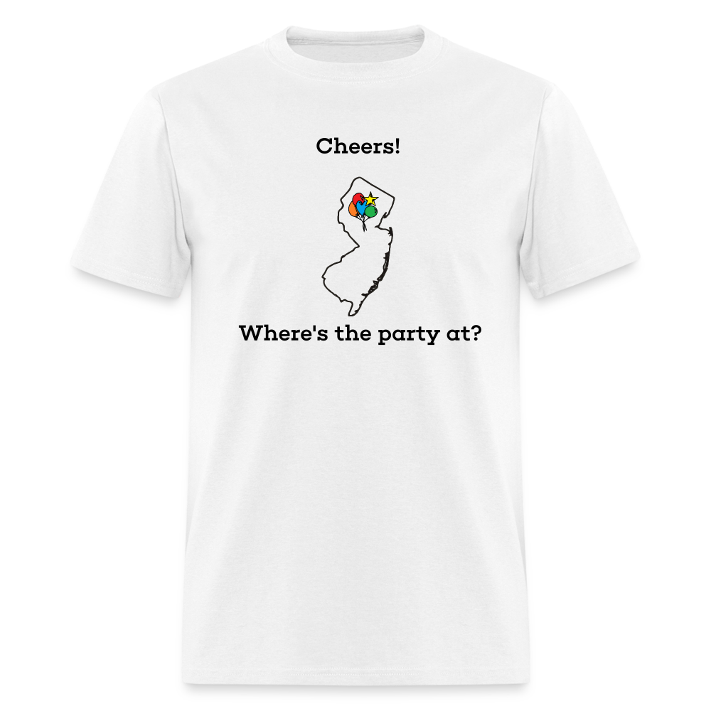 New Jersey STATEment Customizable Cheers Balloons Unisex/Men's White Tee Shirt - white