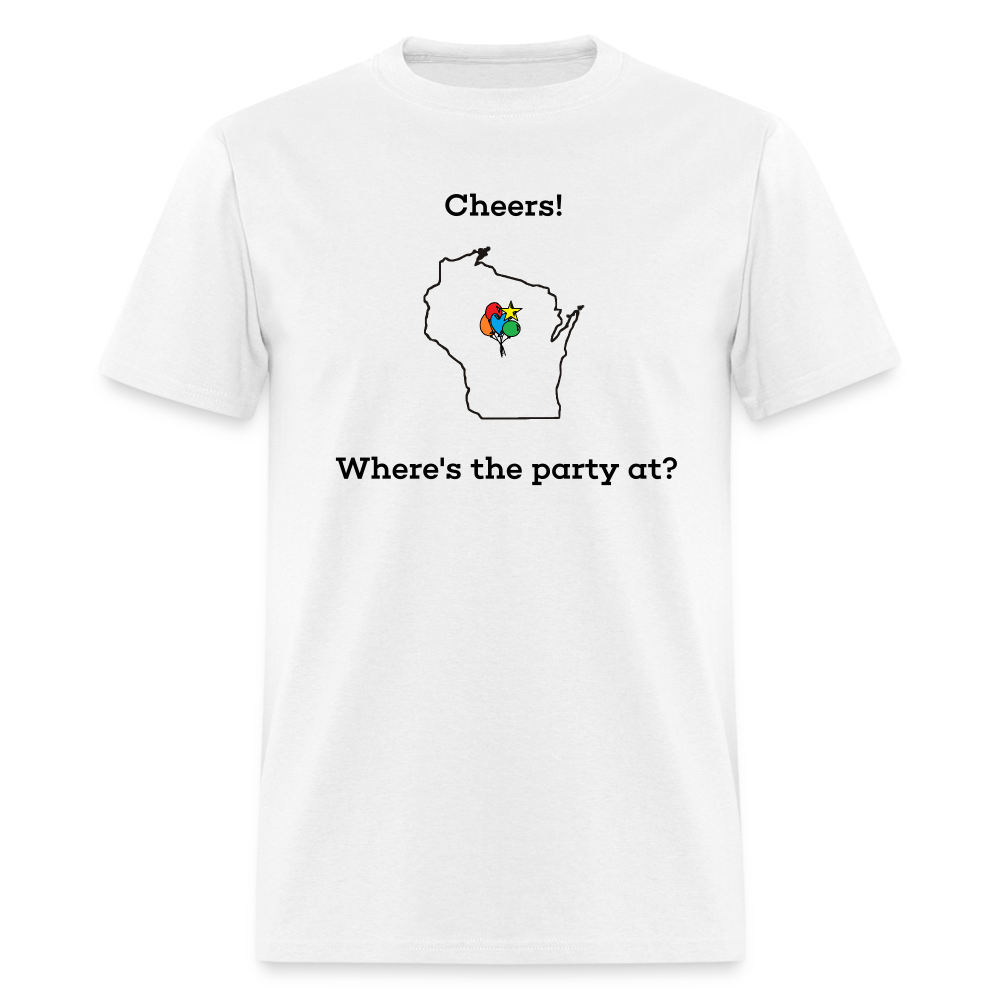 Wisconsin STATEment Customizable Cheers Balloons Unisex/Men's White Tee Shirt - white