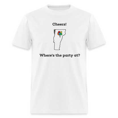 Vermont STATEment Customizable Cheers Balloons Unisex/Men's White Tee Shirt - white