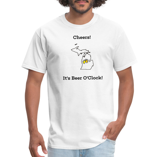 Michigan STATEment Customizable Cheers Beers Unisex/Men's White Tee Shirt - white