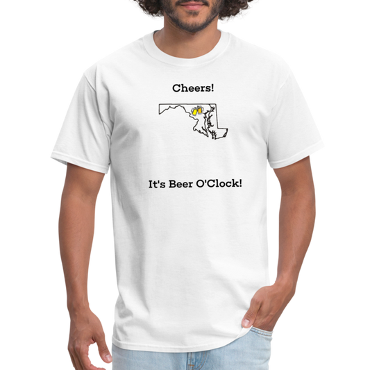Maryland STATEment Customizable Cheers Beers Unisex/Men's White Tee Shirt - white