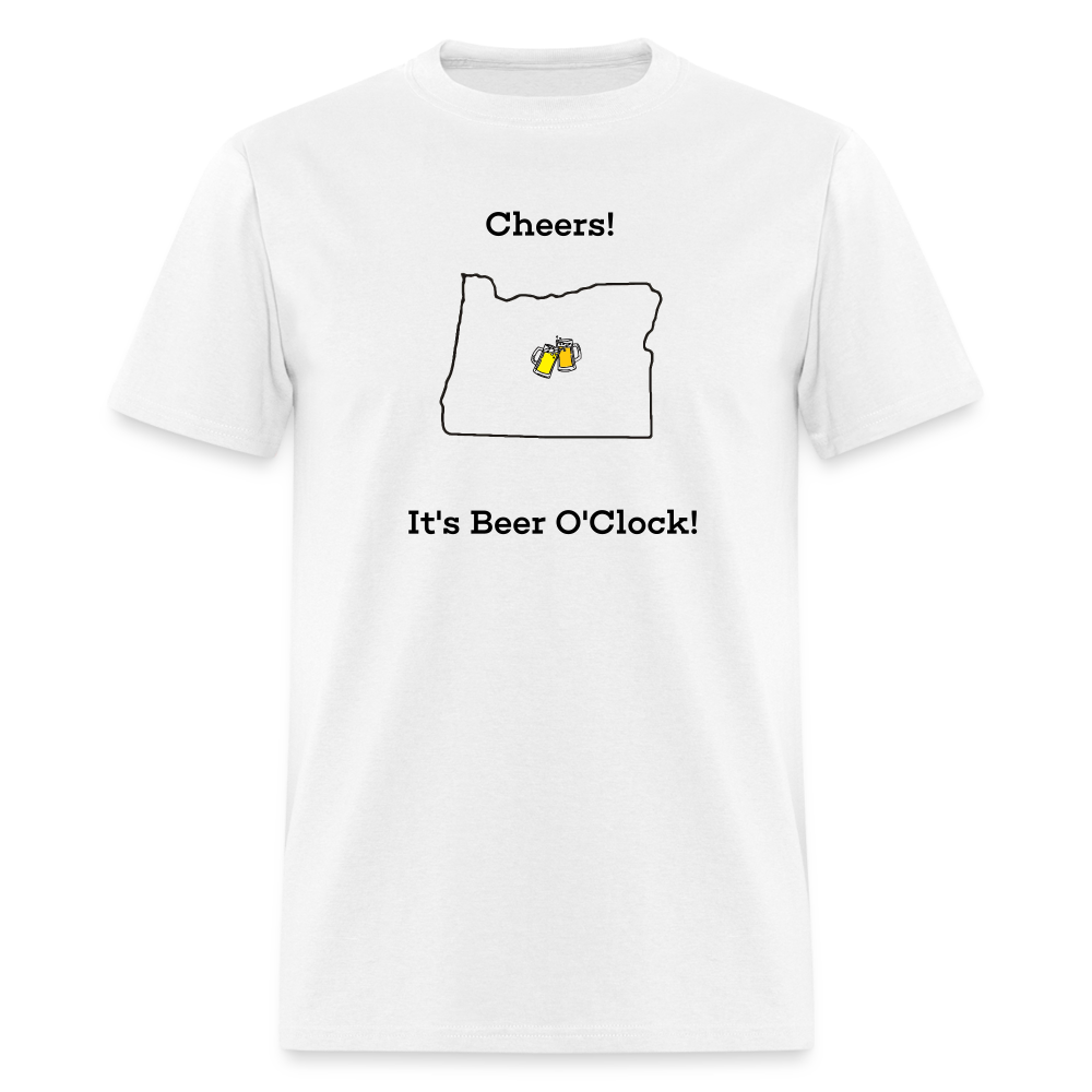 Oregon STATEment Customizable Cheers Beers Unisex/Men's White Tee Shirt - white