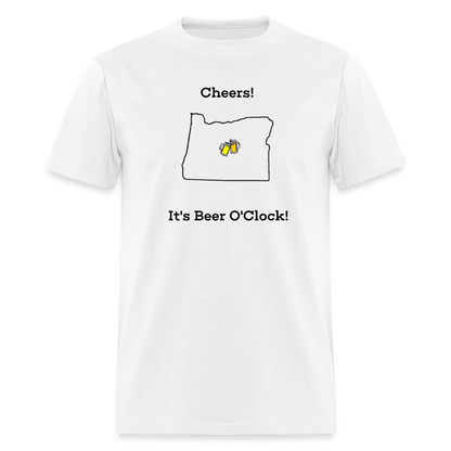 Oregon STATEment Customizable Cheers Beers Unisex/Men's White Tee Shirt - white