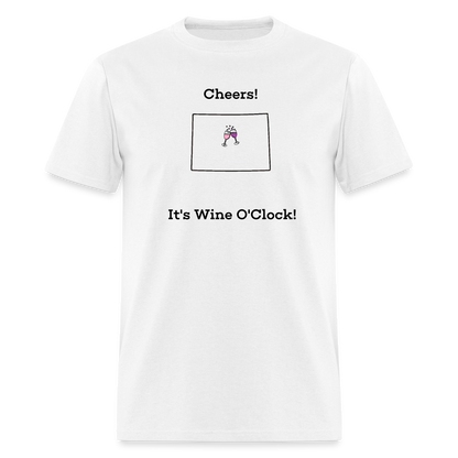 Colorado STATEment Customizable Cheers Wine Unisex/Men's White Tee Shirt - white
