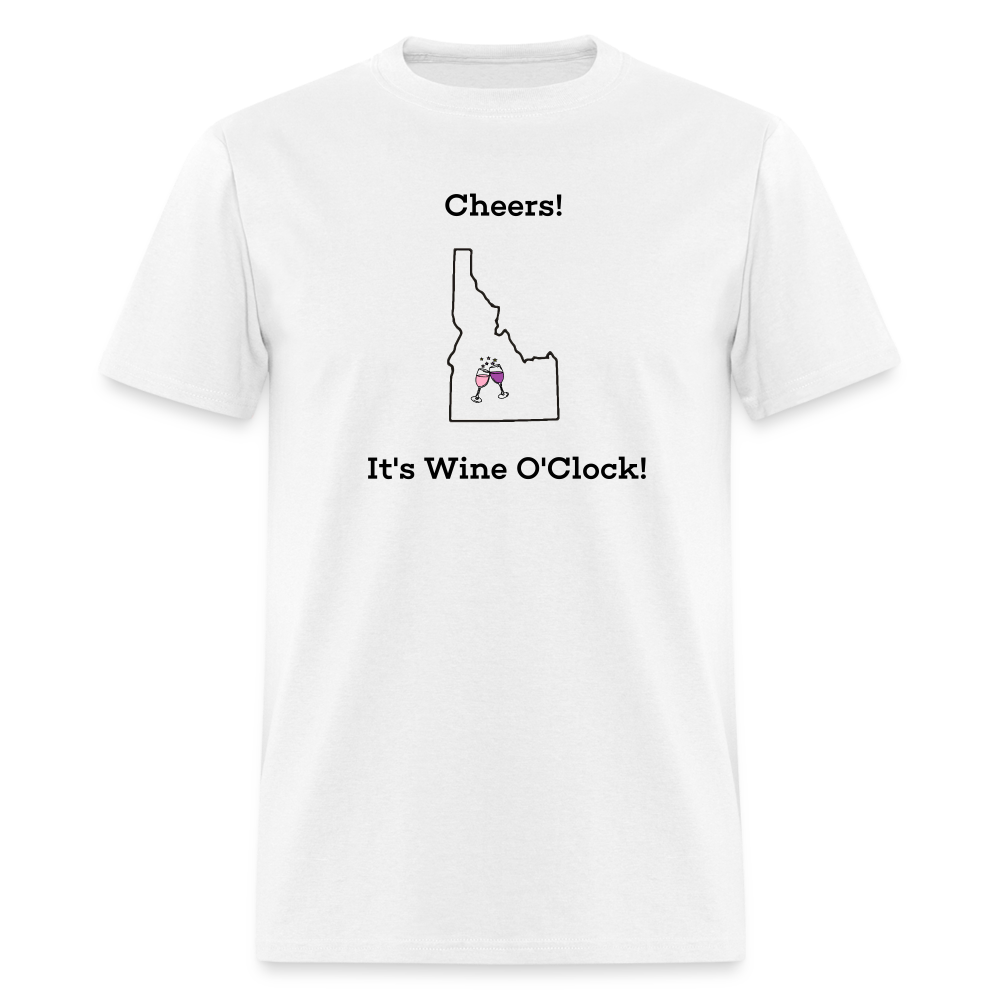 Idaho STATEment Customizable Cheers Wine Unisex/Men's White Tee Shirt - white