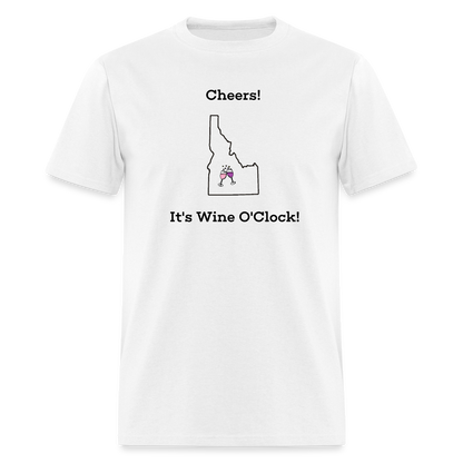 Idaho STATEment Customizable Cheers Wine Unisex/Men's White Tee Shirt - white