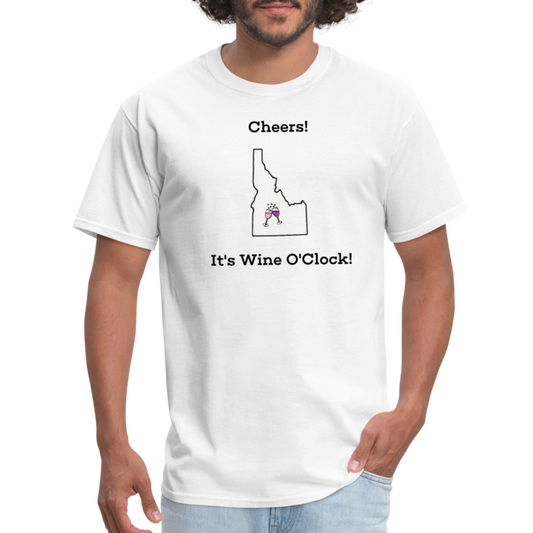Idaho STATEment Customizable Cheers Wine Unisex/Men's White Tee Shirt - white