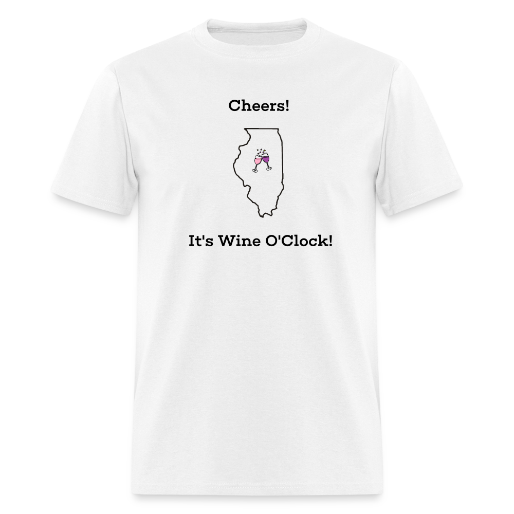 Illinois STATEment Customizable Cheers Wine Unisex/Men's White Tee Shirt - white