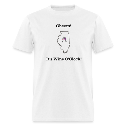 Illinois STATEment Customizable Cheers Wine Unisex/Men's White Tee Shirt - white