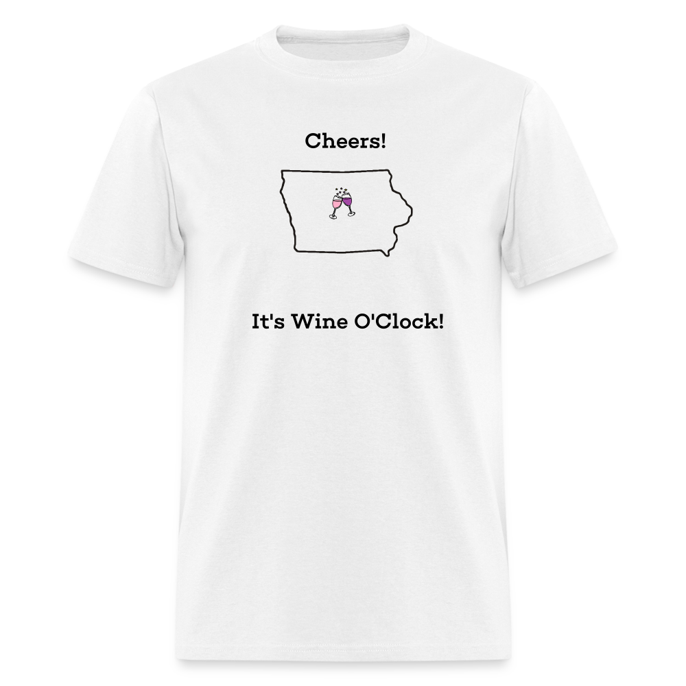 Iowa STATEment Customizable Cheers Wine Unisex/Men's White Tee Shirt - white