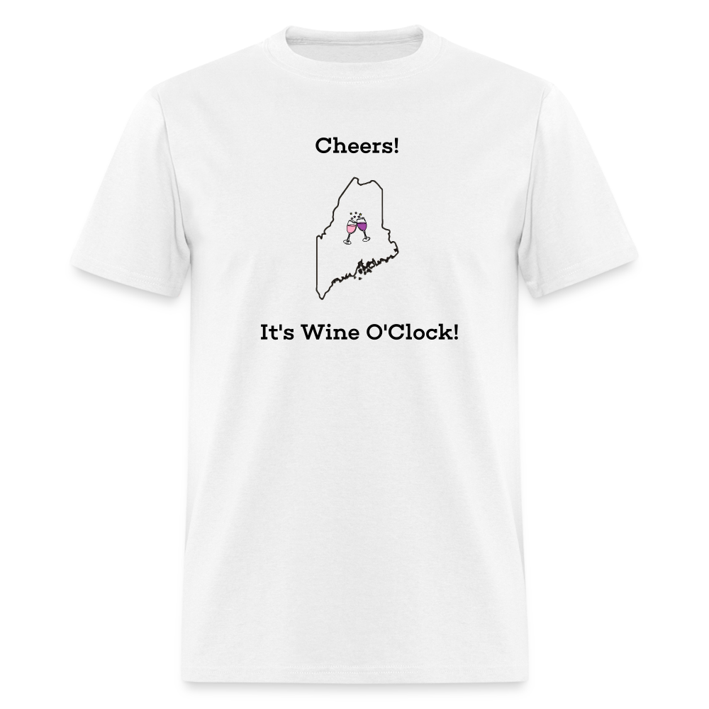 Maine STATEment Customizable Cheers Wine Unisex/Men's White Tee Shirt - white