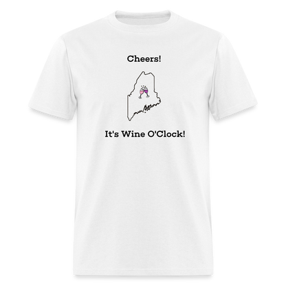 Maine STATEment Customizable Cheers Wine Unisex/Men's White Tee Shirt - white