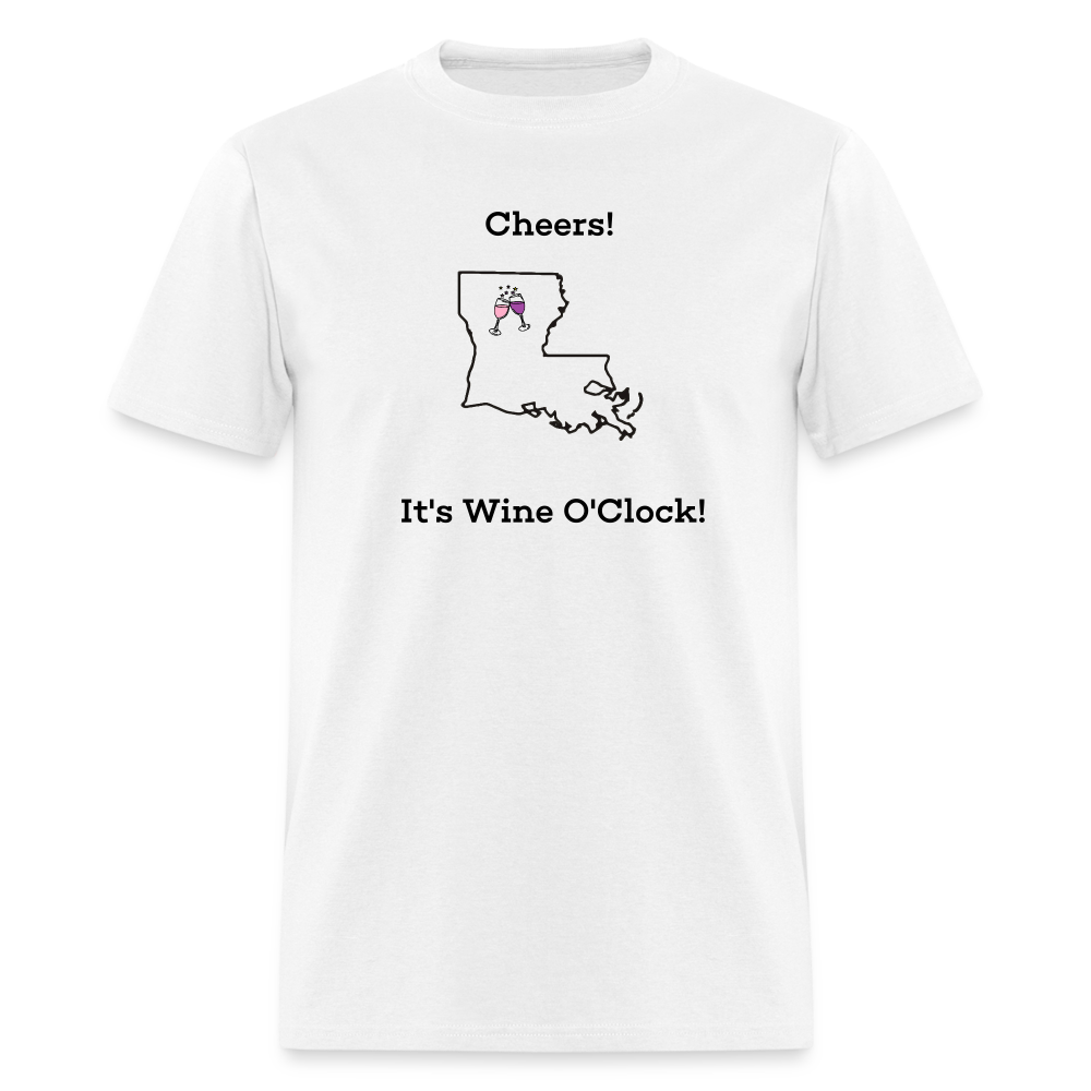 Louisiana STATEment Customizable Cheers Wine Unisex/Men's White Tee Shirt - white