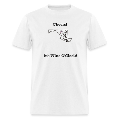 Maryland STATEment Customizable Cheers Wine Unisex/Men's White Tee Shirt - white