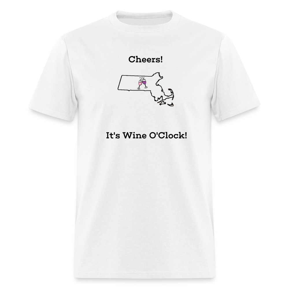 Massachusetts STATEment Custom Cheers Wine Unisex/Men's White Tee Shirt - white