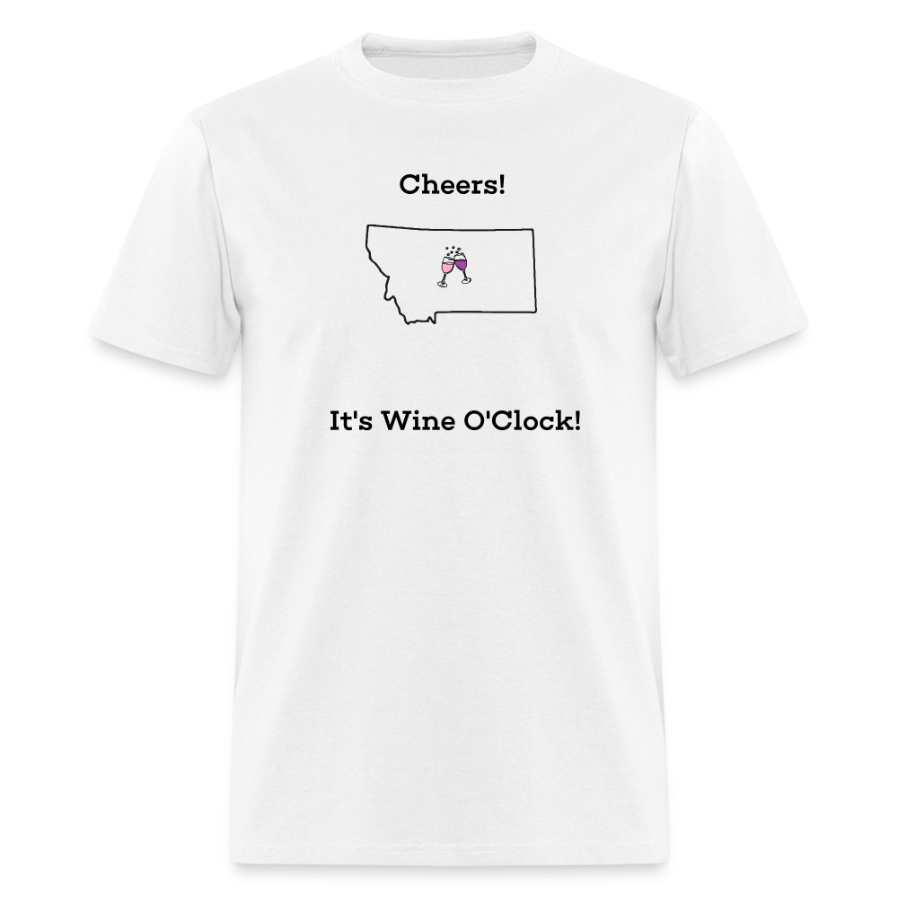 Montana STATEment Customizable Cheers Wine Unisex/Men's White Tee Shirt - white