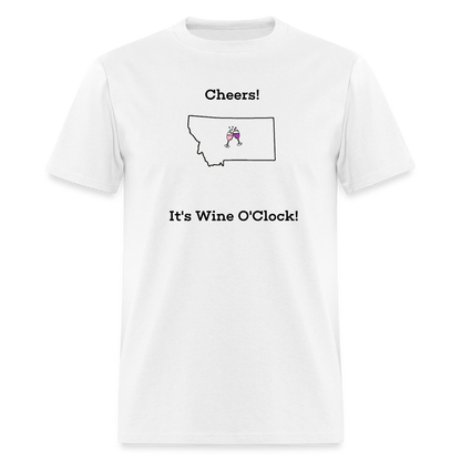 Montana STATEment Customizable Cheers Wine Unisex/Men's White Tee Shirt - white