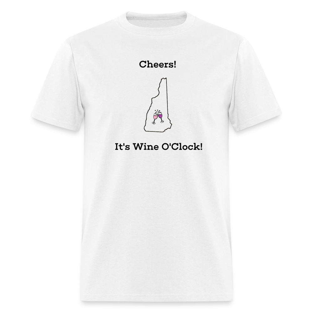 New Hampshire STATEment Customizable Cheers Wine Unisex/Men's White Tee Shirt - white