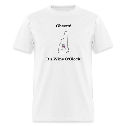 New Hampshire STATEment Customizable Cheers Wine Unisex/Men's White Tee Shirt - white