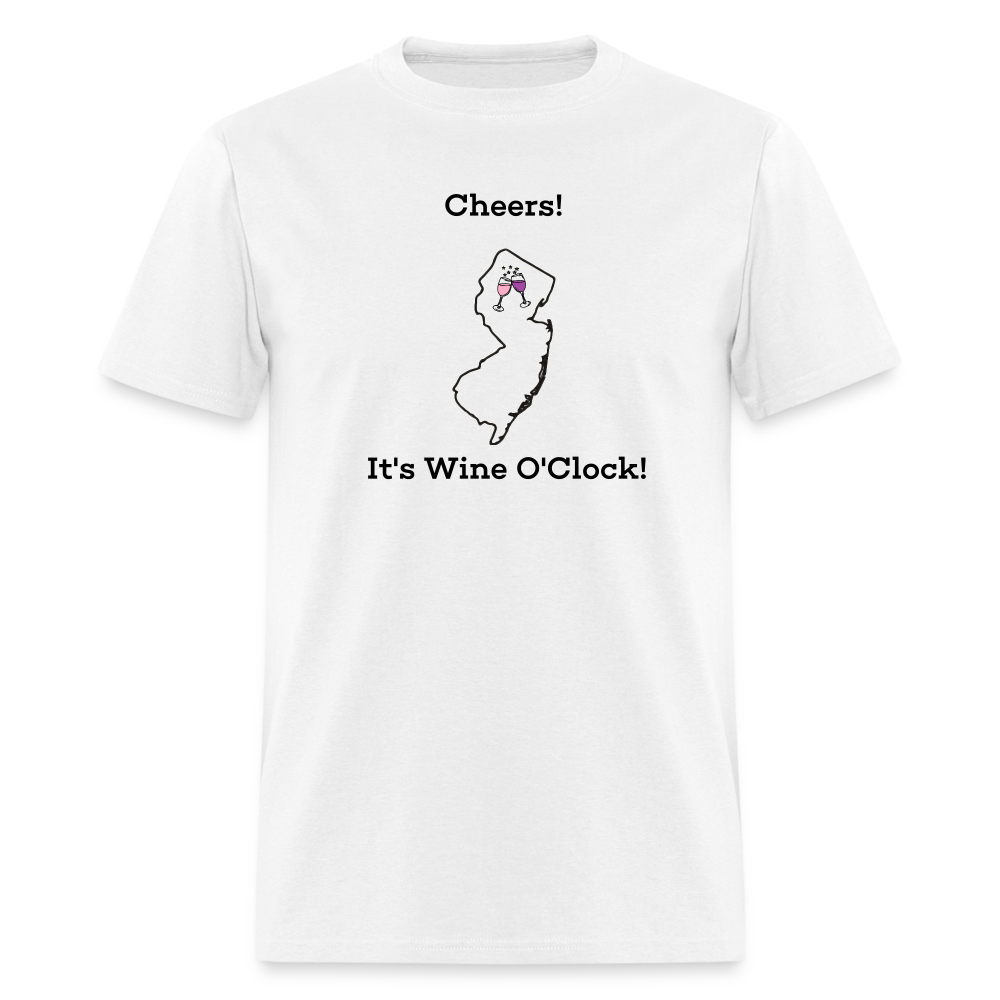 New Jersey STATEment Customizable Cheers Wine Unisex/Men's White Tee Shirt - white