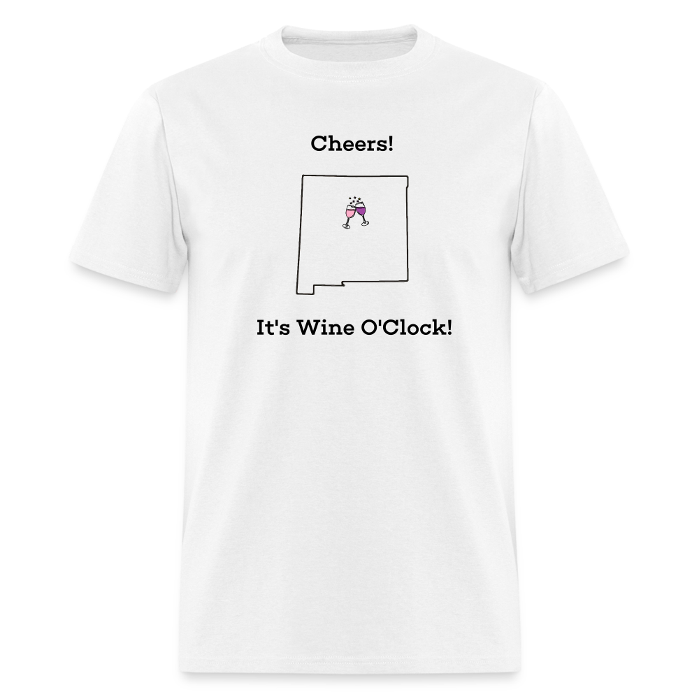 New Mexico STATEment Customizable Cheers Wine Unisex/Men's White Tee Shirt - white