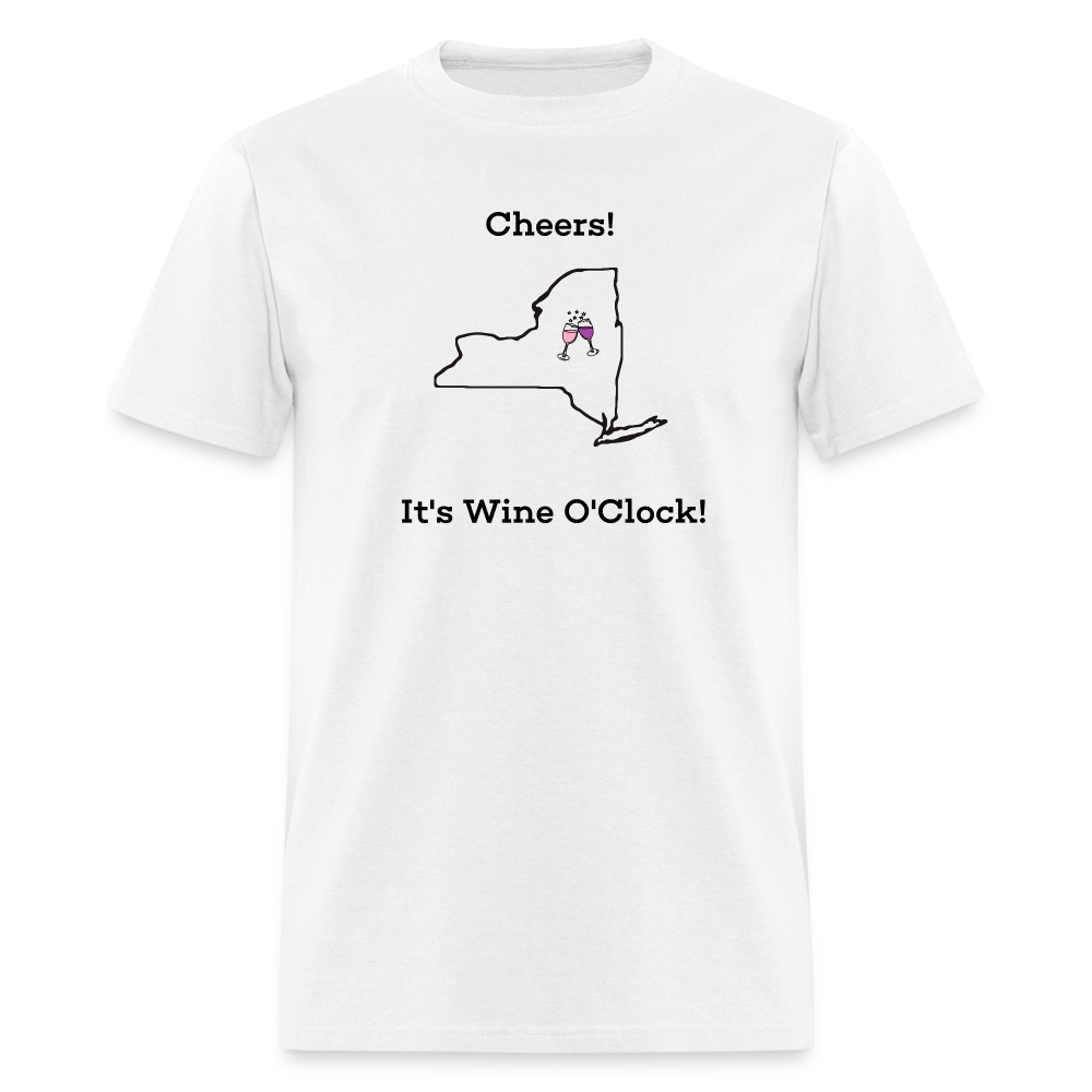 New York STATEment Customizable Cheers Wine Unisex/Men's White Tee Shirt - white