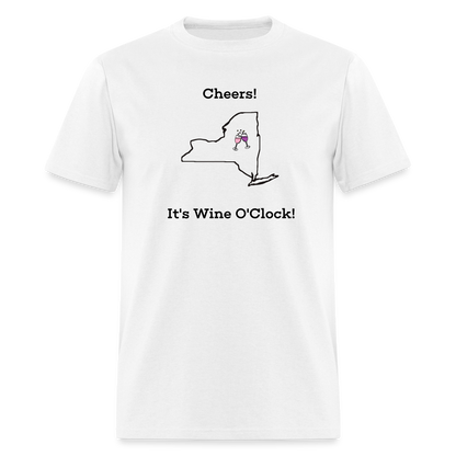 New York STATEment Customizable Cheers Wine Unisex/Men's White Tee Shirt - white