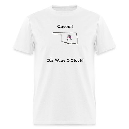 Oklahoma STATEment Customizable Cheers Wine Unisex/Men's White Tee Shirt - white