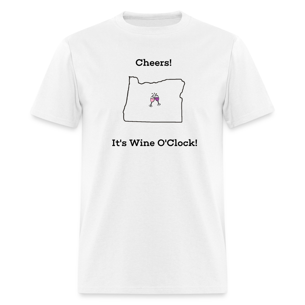 Oregon STATEment Customizable Cheers Wine Unisex/Men's White Tee Shirt - white