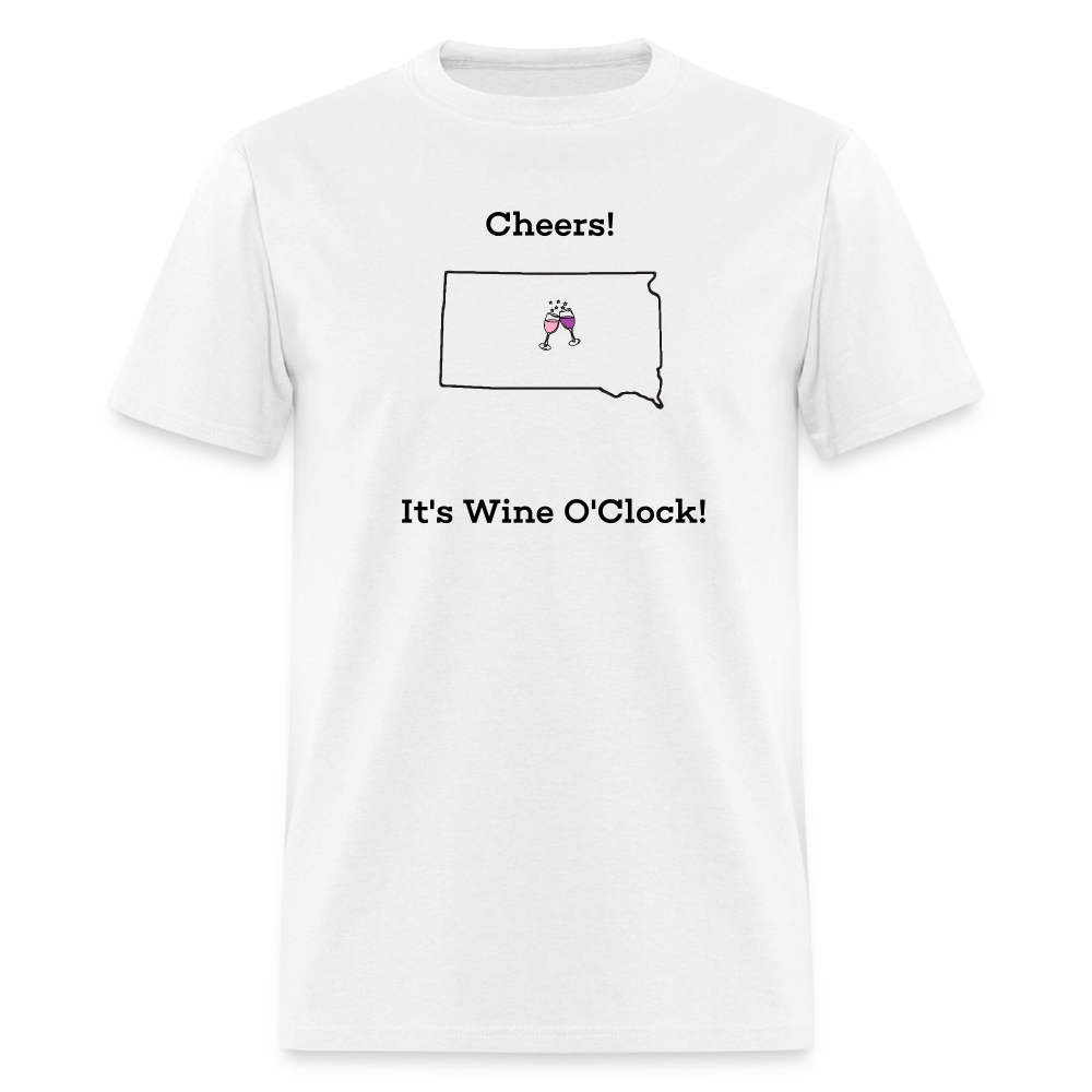 South Dakota STATEment Customizable Cheers Wine Unisex/Men's White Tee Shirt - white