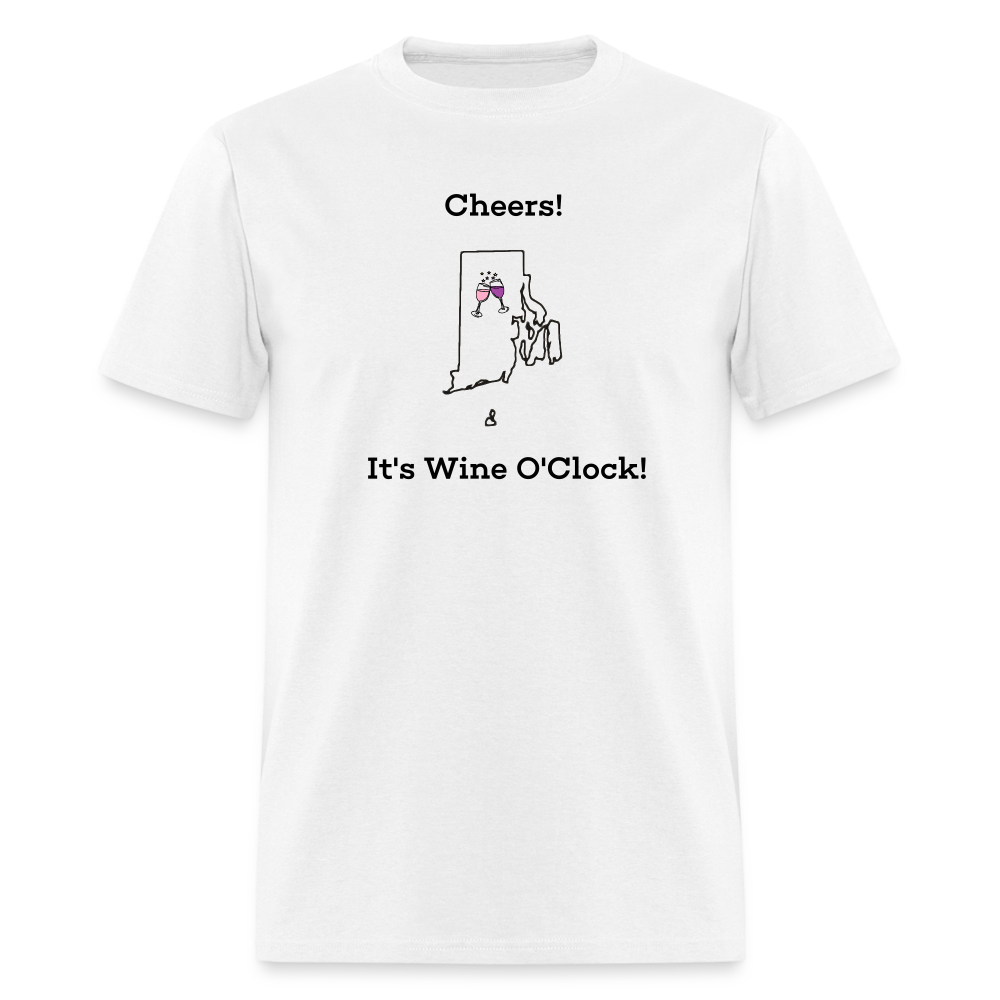 Rhode Island STATEment Customizable Cheers Wine Unisex/Men's White Tee Shirt - white