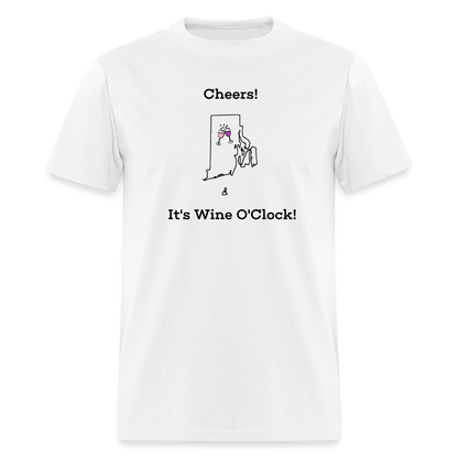 Rhode Island STATEment Customizable Cheers Wine Unisex/Men's White Tee Shirt - white