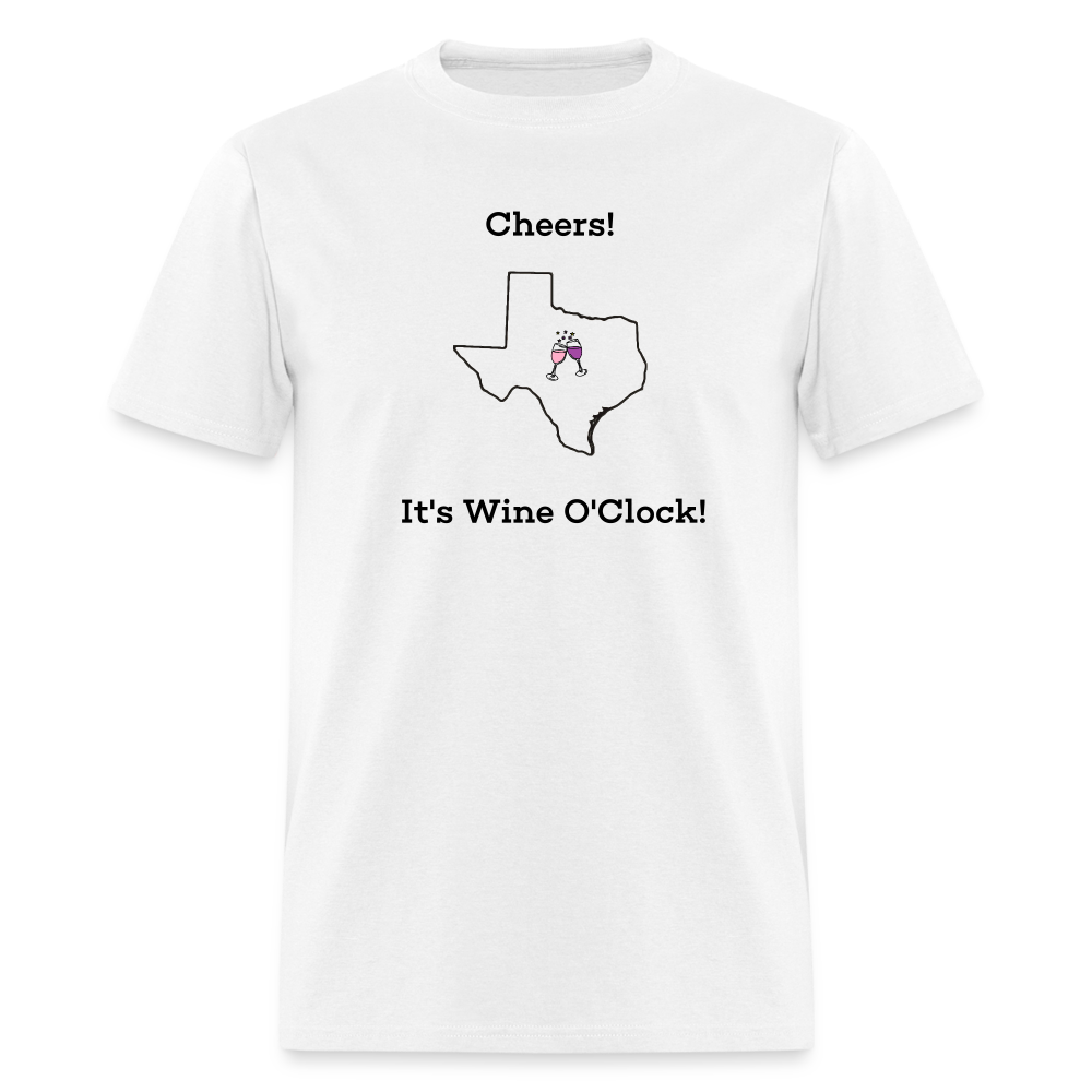 Texas STATEment Customizable Cheers Wine Unisex/Men's White Tee Shirt - white