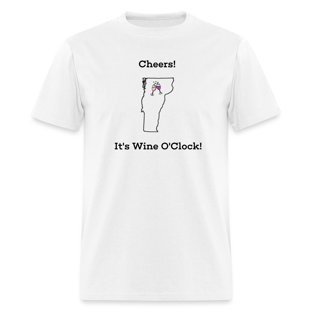 Vermont STATEment Customizable Cheers Wine Unisex/Men's White Tee Shirt - white