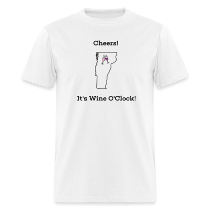 Vermont STATEment Customizable Cheers Wine Unisex/Men's White Tee Shirt - white