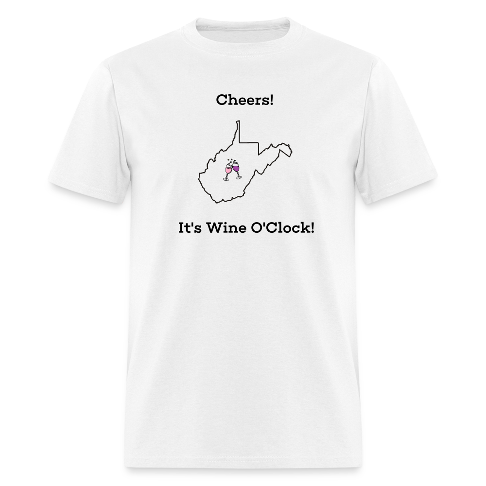 West Virginia STATEment Customizable Cheers Wine Unisex/Men's White Tee Shirt - white