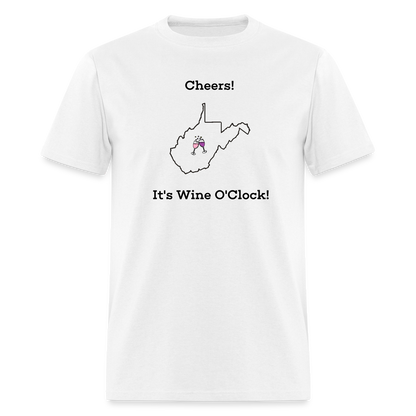 West Virginia STATEment Customizable Cheers Wine Unisex/Men's White Tee Shirt - white