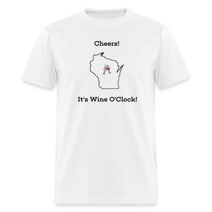 Wisconsin STATEment Customizable Cheers Wine Unisex/Men's White Tee Shirt - white