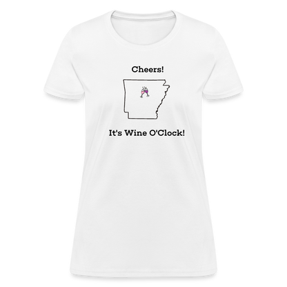 Arkansas STATEment Customizable Cheers Wine Women's White Tee Shirt - white