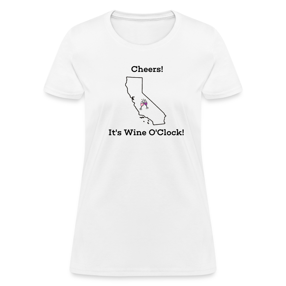 California STATEment Customizable Cheers Wine Women's White Tee Shirt - white